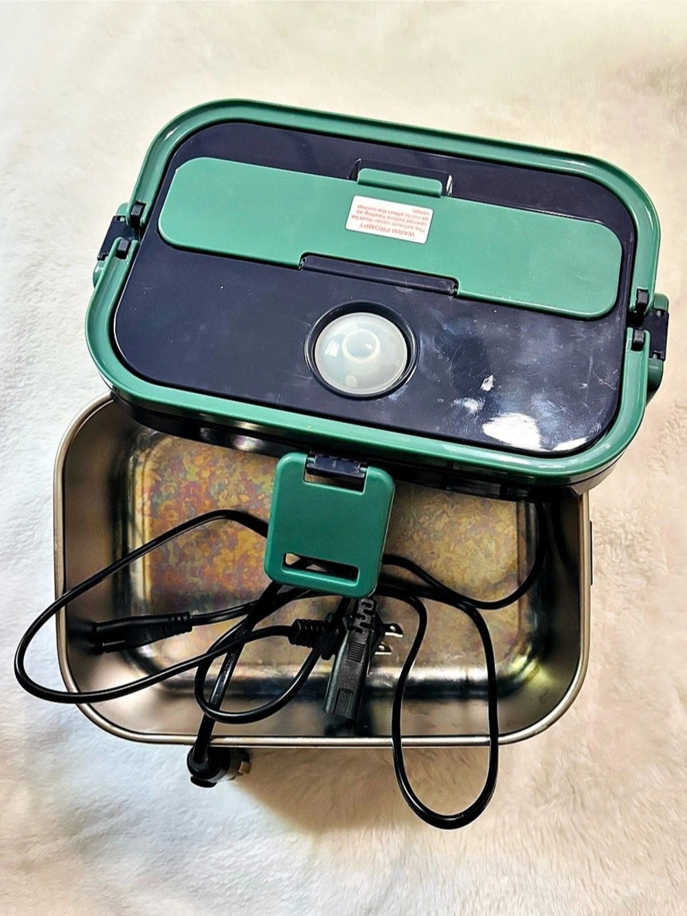 DoseVita Electric Heated Lunch Box 1.5L Green & Black